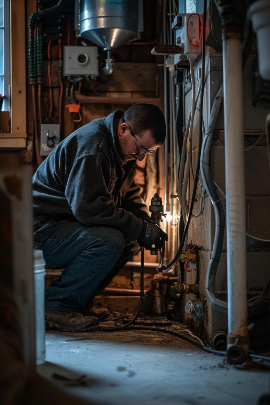 Wolfe Services fixing a plumbing issue